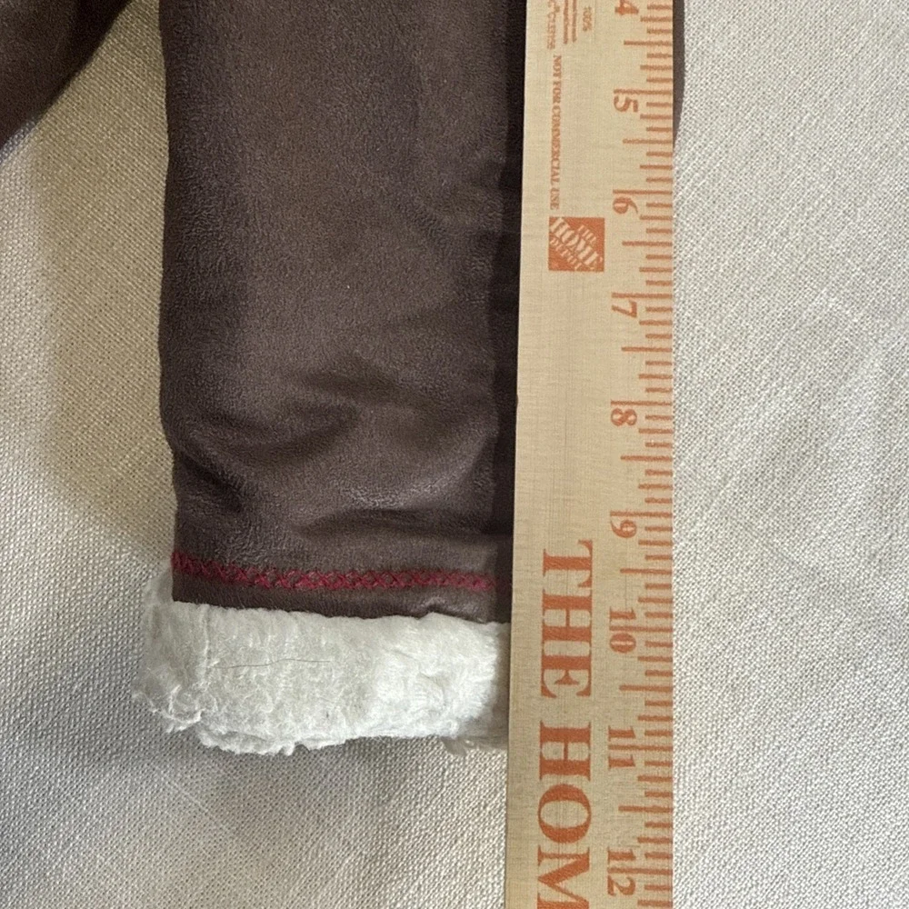 Phoebe Buffay Inspired Baby Faux Suede Coat 12–18M Brown Sherpa Trim Cottagecore